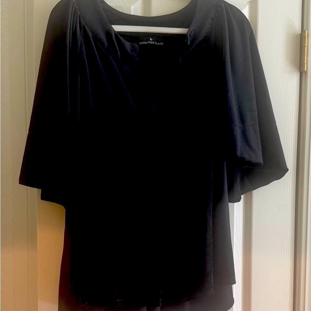 Tuckernuck Pomander Place black velvet flutter sleeve